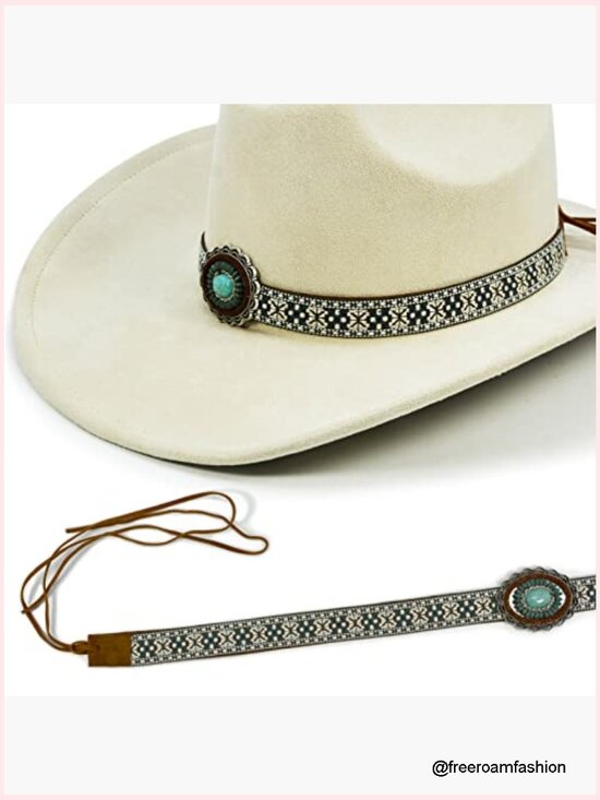 Adjustable Western Cowboy Hat Band Leather Braided Rope Unisex